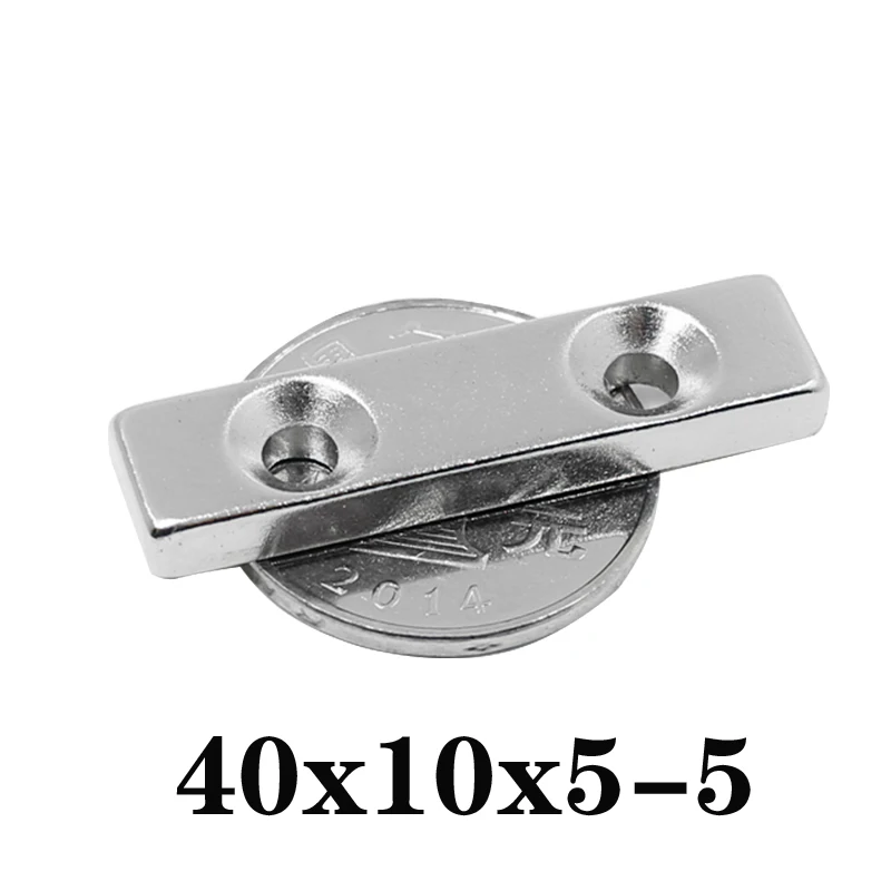 5 ~ 30 шт. 40x10x5-5 мощный магнит 40x10x5 мм отверстие сильный квадратный редкоземельный