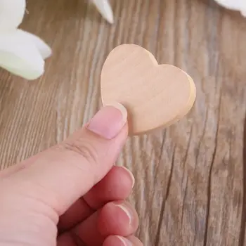 

100pcs Blank Heart Wood Slices Discs DIY Unfinished Natural Crafts Embellishment