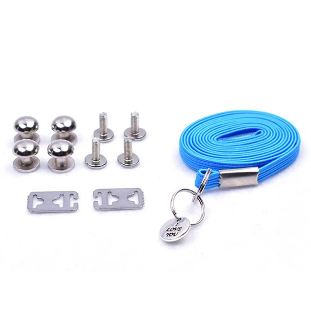 light blue 1 пара ленивых шнурков, тянущиеся свободные дикие металлические капсулы с пряжкой, плоские эластичные кроссовки со шнурками, походные ботинки с одной рукой - Цвет: light blue