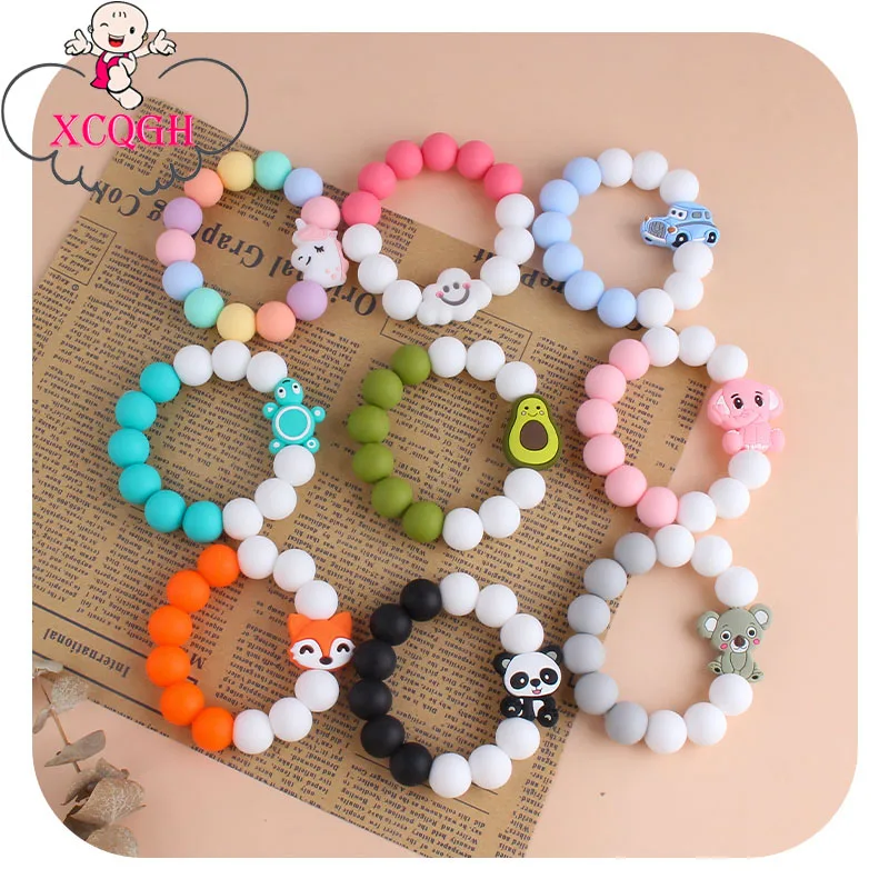 Silicone Baby Toy-Rattle Animal Food-Grade Bpa-Free Multicolor 1PC XCQGH