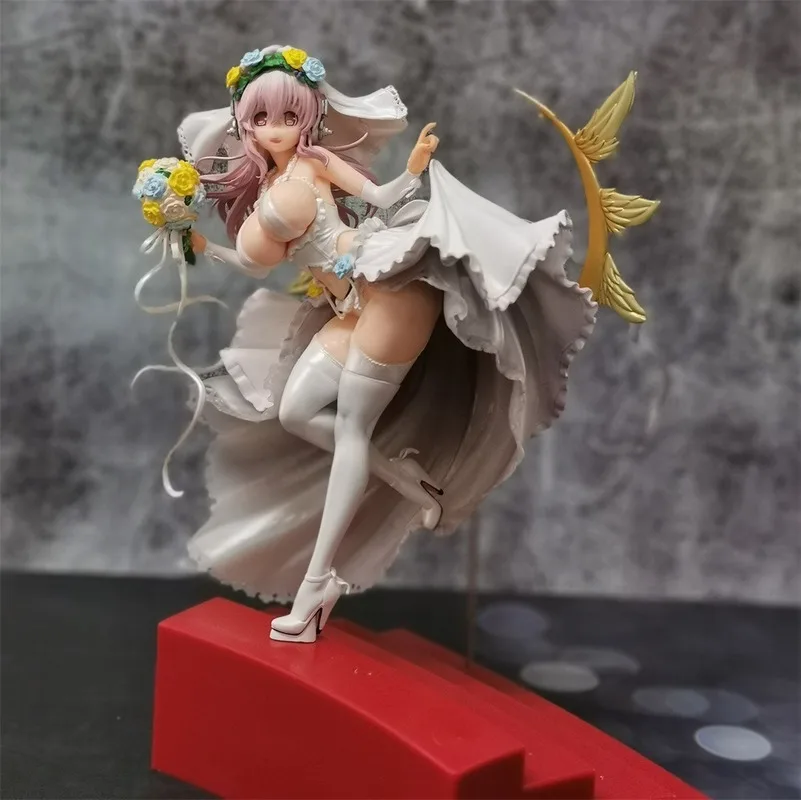 

Anime Super Sonico 10th Anniversary Wedding Dress Sony Girl Deluxe Edition Handmade PVC 30cm