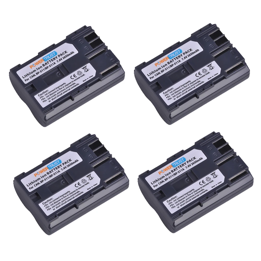 4 battery BP-511 BP-511A Камера литий-ионная батарея+ светодиодный USB двойной Зарядное устройство для Canon G6 G5 G3 G2 G1 EOS 300D 50D 40D 30D 20D 5D - Цвет: 4 battery