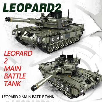 

1747 Pcs Leopard 2 Main Battle Tank Model Building Blocks Military WW2 Army Soldier Bicks Toys For Kid Boys