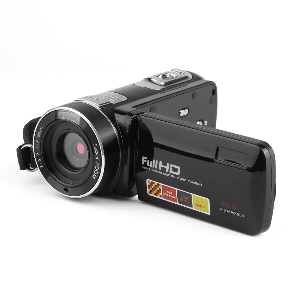 Новинка; Лидер продаж; Портативный Ночное видение Full HD 1920x1080 3,0 дюймов 24MP ЖК-дисплей сенсорного экрана 18X зум Цифровая видеокамера Камера видеокамера DV