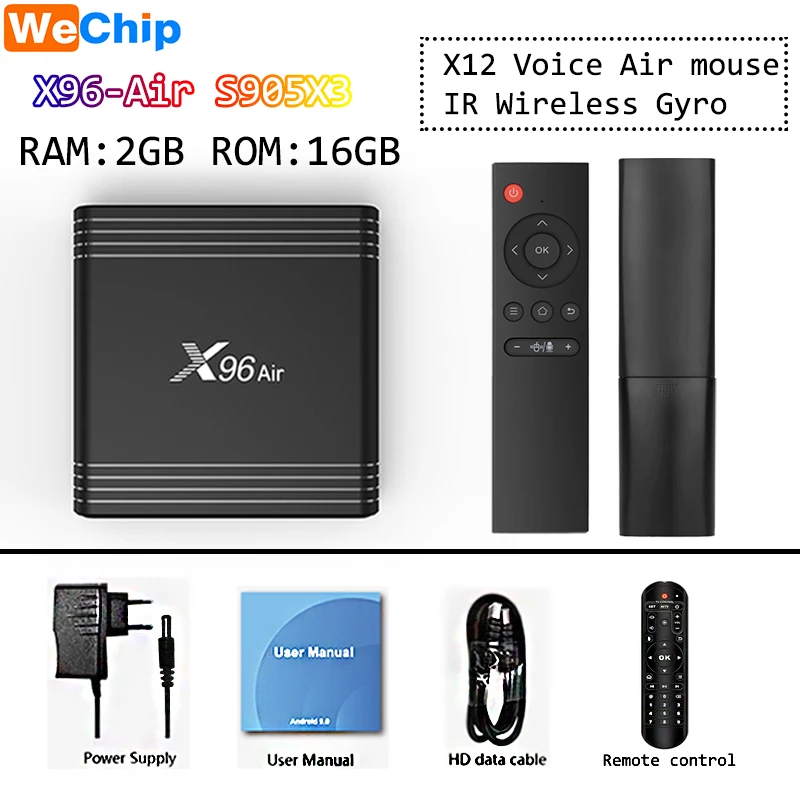2GB16GB X12 X96 Air Android 9,0 Smart tv BOX Amlogic S905X3 4GB32GB64GB 2GB16GB Dual Wifi Bluetooth 4,0 YouTube 1080P 8K телеприставка - Цвет: 2GB16GB X12