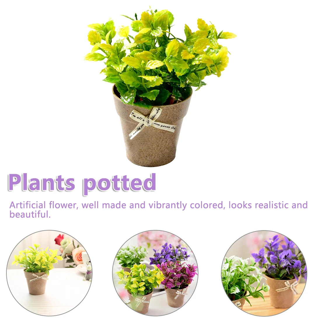 1pc Primrose Fake Plants Potted Artificial Plastic Primrose with Plastic Pot Bonsai Home Decorations