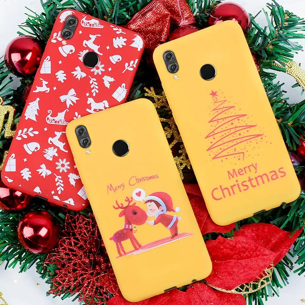 Чехол для телефона с рождественским рисунком Honor 8X милый Санта Клаус дерево Лось