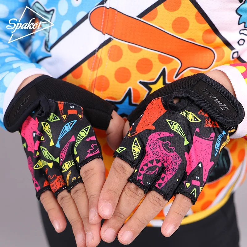 

Children Cycling Gloves Half Finger Spring Summer Bicycle Short Finger Balance Men And Women Car Bicycle Roller Skating Equipmen