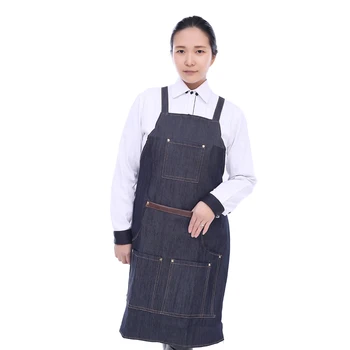 

Apron Working Wear Hair Cutting Coffee Shop Universal Restaurant Cafes Adjustable Hairdressing Cape Multifunctional Salon Denim