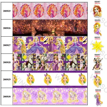 

10Yards 16mm/25mm/38mm Cartoon Princess Printed Grosgrain/Satin Ribbon,Planar Resins 30 pcs