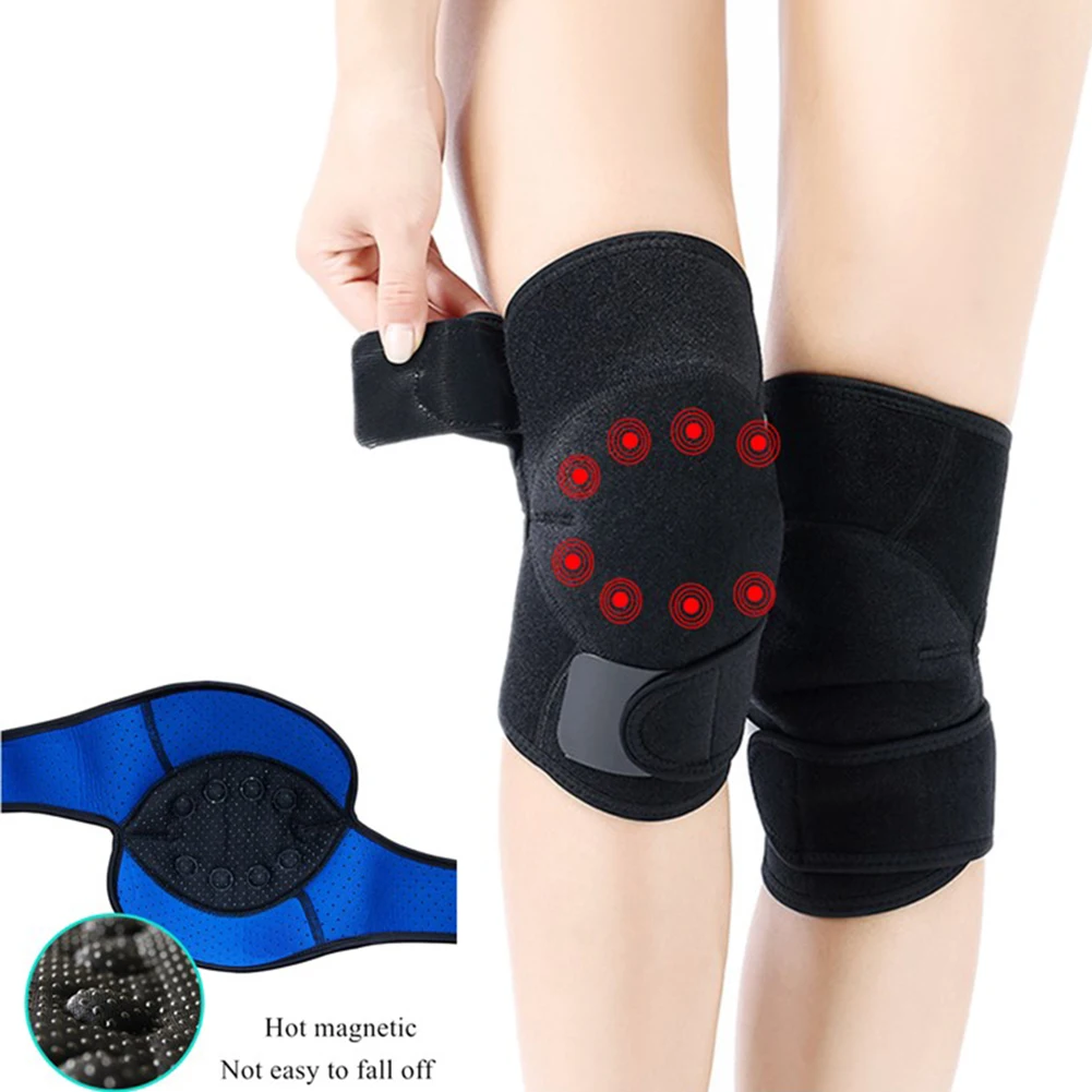 

2 PCS Self-heating Knee Protector Warmer Adjustable Tourmaline Magnetic Therapy Knee Pads Support with Patella Stabilizer Brace