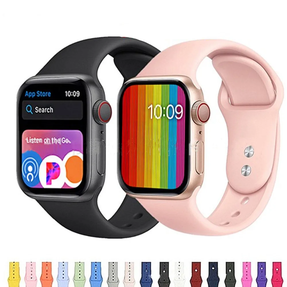 

Soft Silicone Replacement Solid Band for Apple Watch Series 1/2/3/4 38/40/42/44mm Wrist Bracelet Strap For iWatch Sports Edition