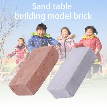 

Kindergarten Children Diy Manual Lesson Sand Table Building Model Brick Building House Simulation Mini Red Brick Green Tile