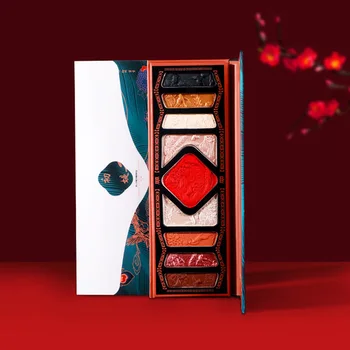 

Palace Luxury Chinese Ancient Style Embossed Flower Eyeshadow Palette Pearl Sequins Waterproof Eye Shadow Cosmetic Beauty