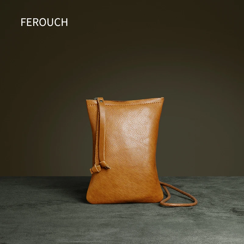 

New Phone Bags for Women's Original Design Handbags Ladies Office Party School Traveling Genuine Leather String Card Bag 8911