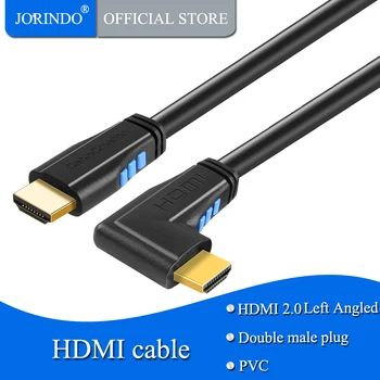 

HDMI Cable, JORINDO Left Angle 90 Degree Vertical Left 4K HDMI 2.0 Cable, Support 4K Ultra HD, 3D Video, Audio Return Channel