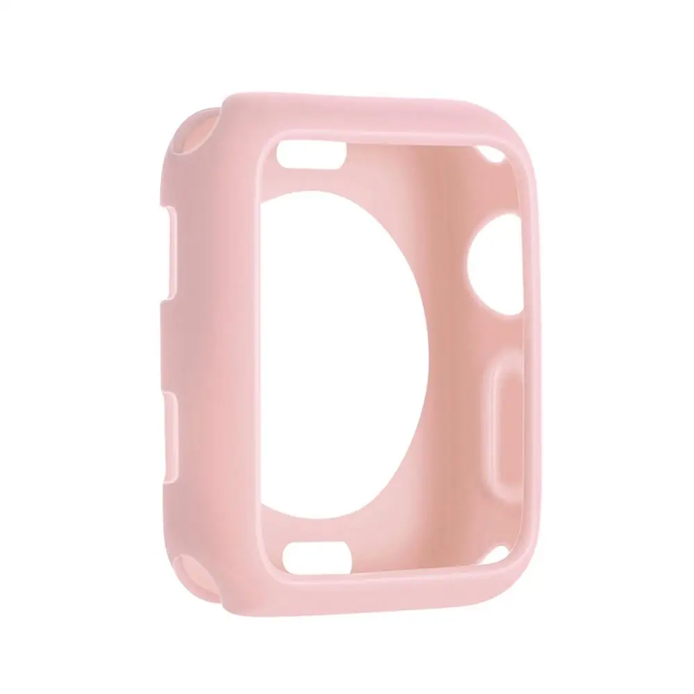 pink Чехол из ТПУ для Apple Watch Case 5 4 3 2 1 band 38 мм 42 мм 40 мм 44 мм силиконовый стильный мягкий защитный чехол из ТПУ - Цвет ремешка: pink