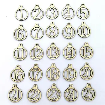 

25 pcs Christmas Calendar Letter Tag Wooden Xmas Advent Calendar Gift Christmas Calendar Christmas Decoration For home Navidad