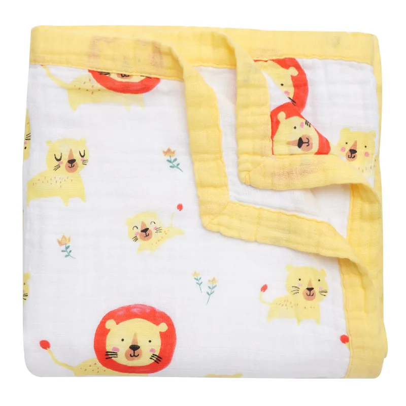 Yellow cat Дропшиппинг Infantil конверт для новорожденных детские пеленки-одеяла 4 Слои бамбукового волокна и хлопка марлевый подгузник многоцелевого использования ванны младенца Полотенца - Цвет: Yellow cat