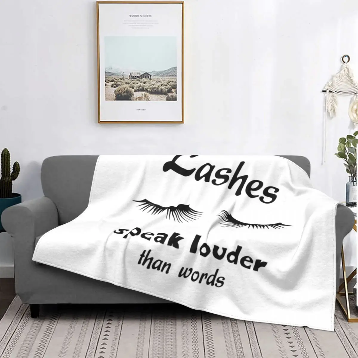 

Speak Louder Than Words Blanket Eyelashes Makeup Plush Warm Ultra-Soft Flannel Fleece Throw Blankets For Bedding Bedspread Cover
