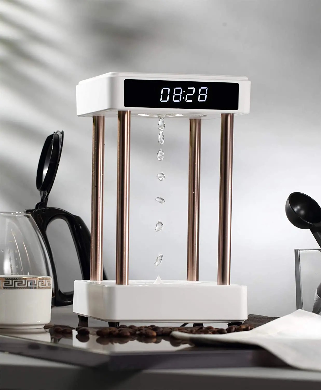Creative Gift Anti Gravity Floating Levitating Water Drops Time Lamp for Desk Decoration Birthday Home Decor | Дом и сад