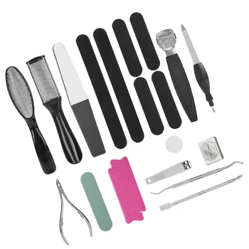 

Foot Care Pedicure Tools 20pcs Pedicure Tool Set Calluses Removal Dead Skin File Foot Planing Tool Nail Clipper Foot File