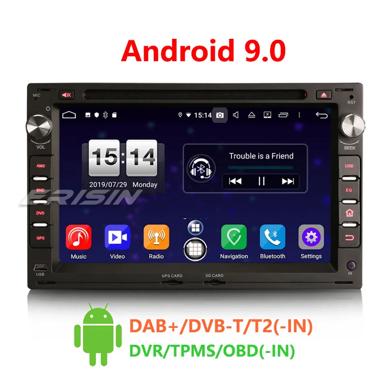 

Erisin ES7709V 7" Android 9.0 Octa Core 4GB RAM Car DVD Radio BT for Golf Passat Polo T5 Multivan Peugeot Seat Leon