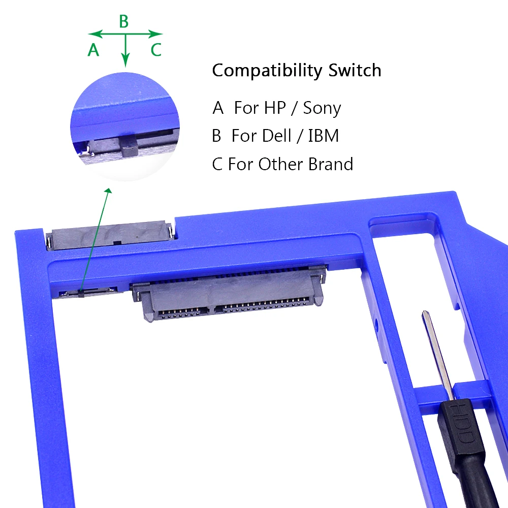 CHIPAL пластик SATA 3 0 2nd HDD Caddy 9 5 мм для 2 &quot7 SSD чехол Корпус жесткого диска ноутбука DVD