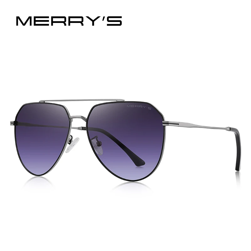 MERRYS дизайн, мужские классические солнцезащитные очки пилота, авиационная оправа, женские HD поляризованные солнцезащитные очки для вождения, защита от уф400 лучей, S8238 - Цвет линз: C03 Gray Gray