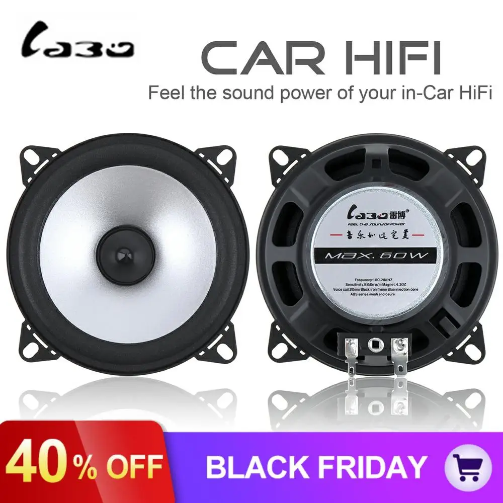 Najtaniej 2 sztuk LaBo 4 Cal 60W 2 Way samochód koncentryczny głośnik hifi drzwi pojazdu auto audio muzyka Stereo pełny zakres częstotliwości głośnik