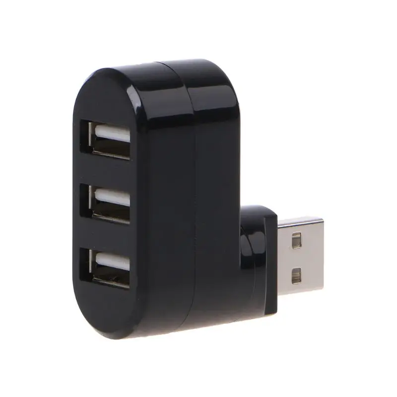 Вращающийся высокоскоростной usb-хаб 2,0 с 3 портами, usb-разветвитель, адаптер для ПК, ноутбука, планшета, ноутбука, поворачивается на 180