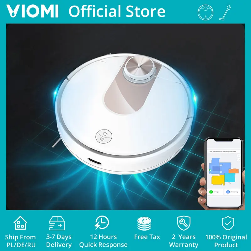 VIOMI SE-Robot aspirador inteligente, planificación tipo Y, eléctrica mopa, aplicación Mijia, guarda 5 mapas, 7 horarios, recolector de polvo de pelo de alfombra