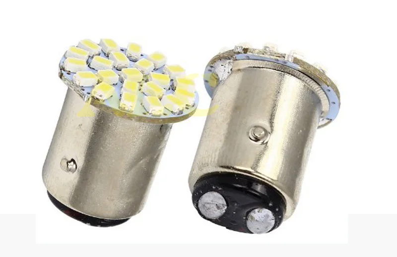 

100 шт. S25 P21/5 Вт 1157 BAY15D 22 SMD 1206 3020 Светодиодный 22SMD Автомобильные стоп-сигналы тормоз Стоп-сигнал Клин Светодиодная лампа светодиодный красный синий желтый DC 12 В