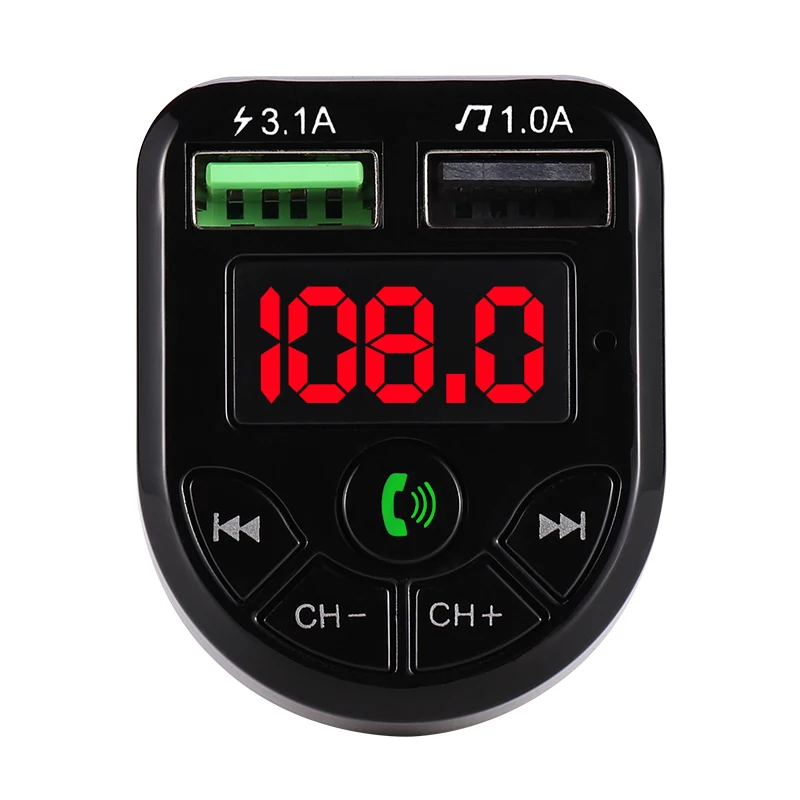 Wireless FM Transmitter Bluetooth 5.0 Car Kit LED Display Dual USB Car Charger 3.1A USB MP3 Music Player support TF/U Disk fm transmitter