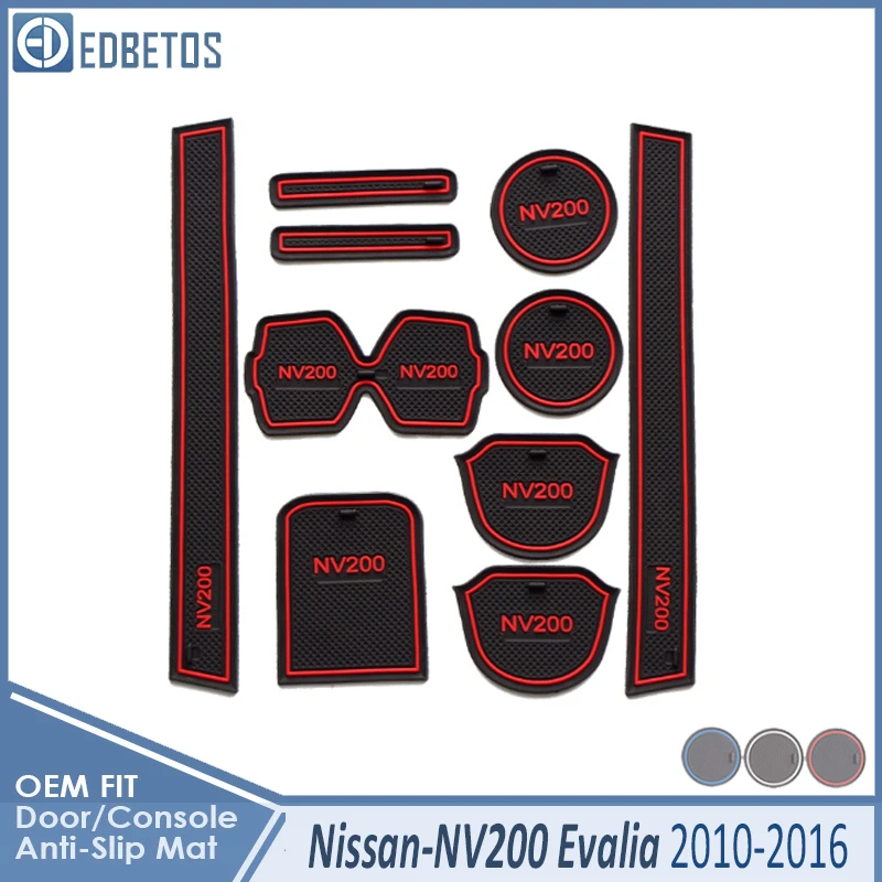 Автомобильный Гаджет коврик для Nissan NV200 Evalia Vanette 2010 2011 2012 2013 аксессуары гелевая накладка резиновый слот для ворот коврик чашка - Название цвета: NV200 Red