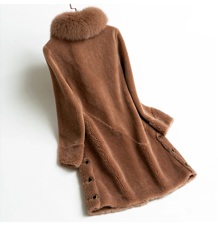 PUDI C306302, Женское зимнее классическое пальто из натуральной шерсти, теплая куртка с воротником из натурального Лисьего меха, женское длинное пальто