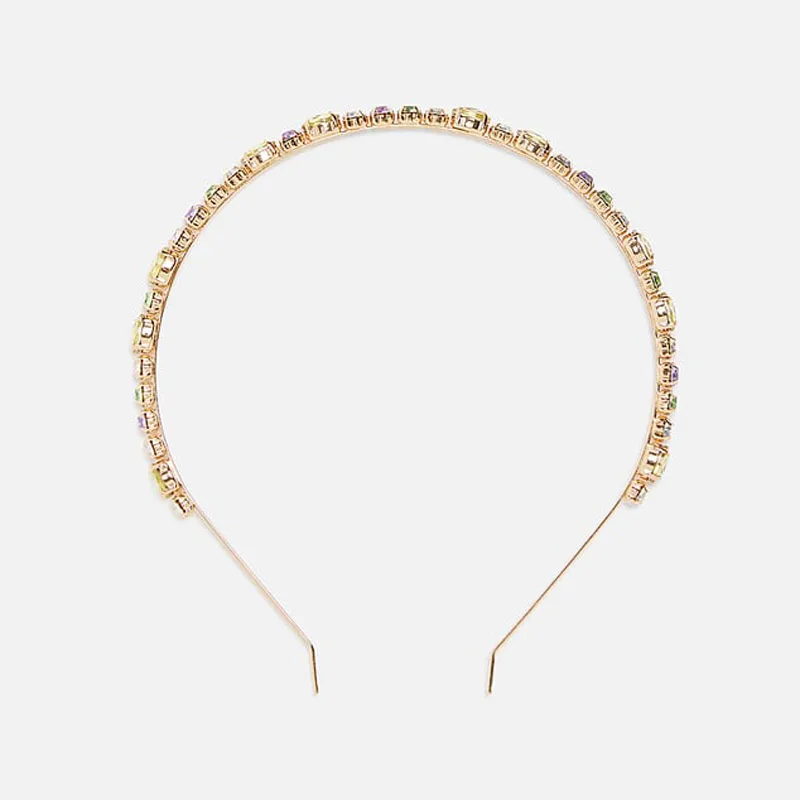Girlgo богемные Красочные Хрустальные Роскошные ZA Hairband аксессуары ювелирные изделия для женщин Модный шикарный СВАДЕБНЫЙ ободок вечерние подарки - Окраска металла: Style 4