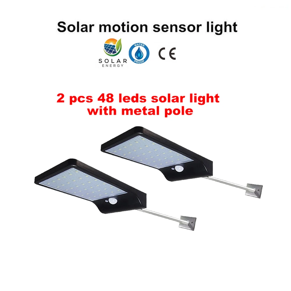 

2/4pcs 48 LED Solar Lights Outdoor Motion Sensor Wall Sconces Light with Remote Control Lamp Security Lighting For Garden Wall s
