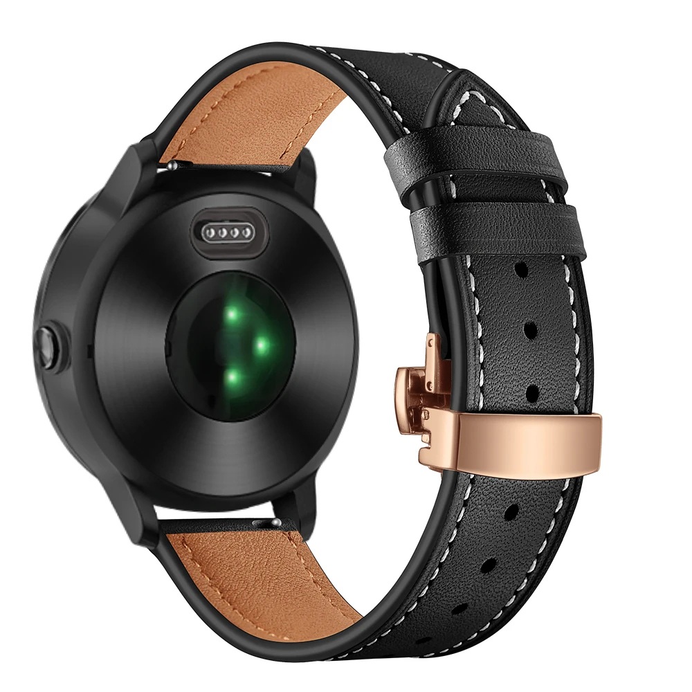20 мм кожаный ремешок для Garmin vivoactive 3 Смарт-часы браслет для Garmin vivoactive 3 ремешок металлическая пряжка кожаный ремень
