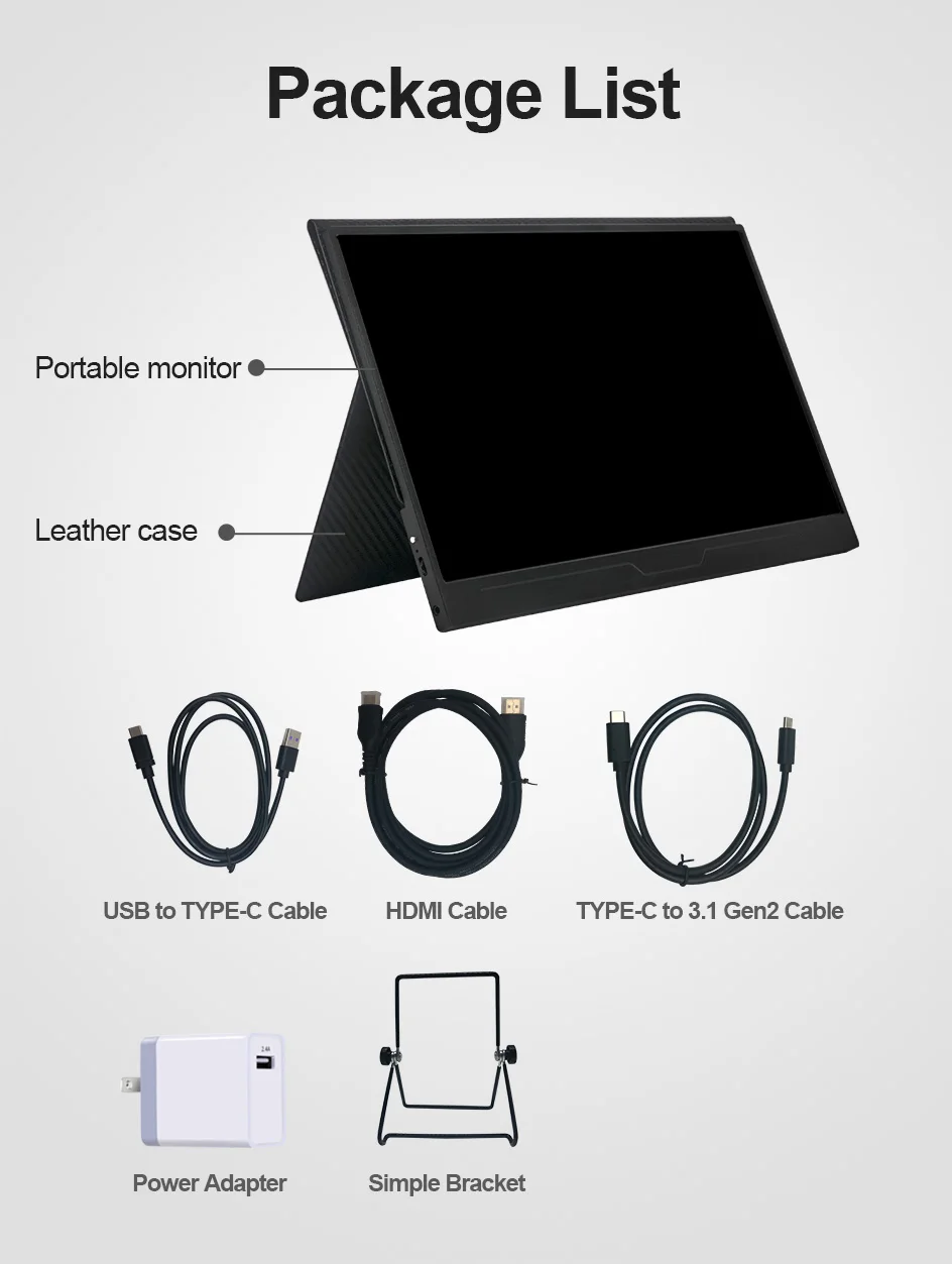 13,3 дюймовый портативный lcd-монитор 1080P высокого разрешения ips игровой монитор HDR функция дисплея для ноутбука - Цвет: V133PE-A