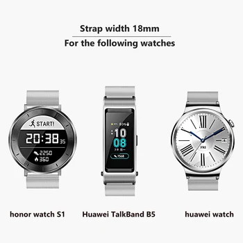 

18mm Stainless Steel bracelet for Huawei TalkBand B5 Replacement strap for huawei watch 1/HONOR WATCH S1 smart watch Accessories