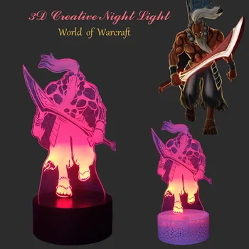 

Illusion 7 Color Touch RC Lamp WOW 3D LED Night Light World of Warcraft Samuro Blademaster Game Fans Art Decor Kid Holiday Gift