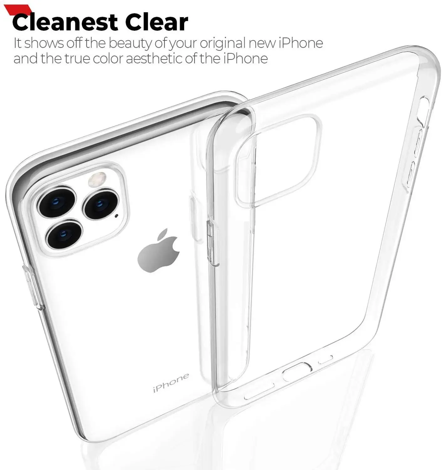 100 шт чехол для телефона для Apple iPhone 11 Pro Max XS XR X 8 7 6 6S Plus SE 5 5S антицарапина амортизация прозрачный чехол мягкий чехол