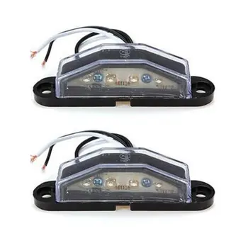 

2pcs/set LED Number Plate Light Truck UTE Trailer Plate Light with 4pcs High Brightness LEDs for 10-30 Volt Vehicle