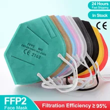 5-100 pces kn95 máscara ffp2 máscara reutilizável máscaras faciais 5 camadas máscara de filtro ffp2reutilizável kn95 certificadas ffp2mask mask masque