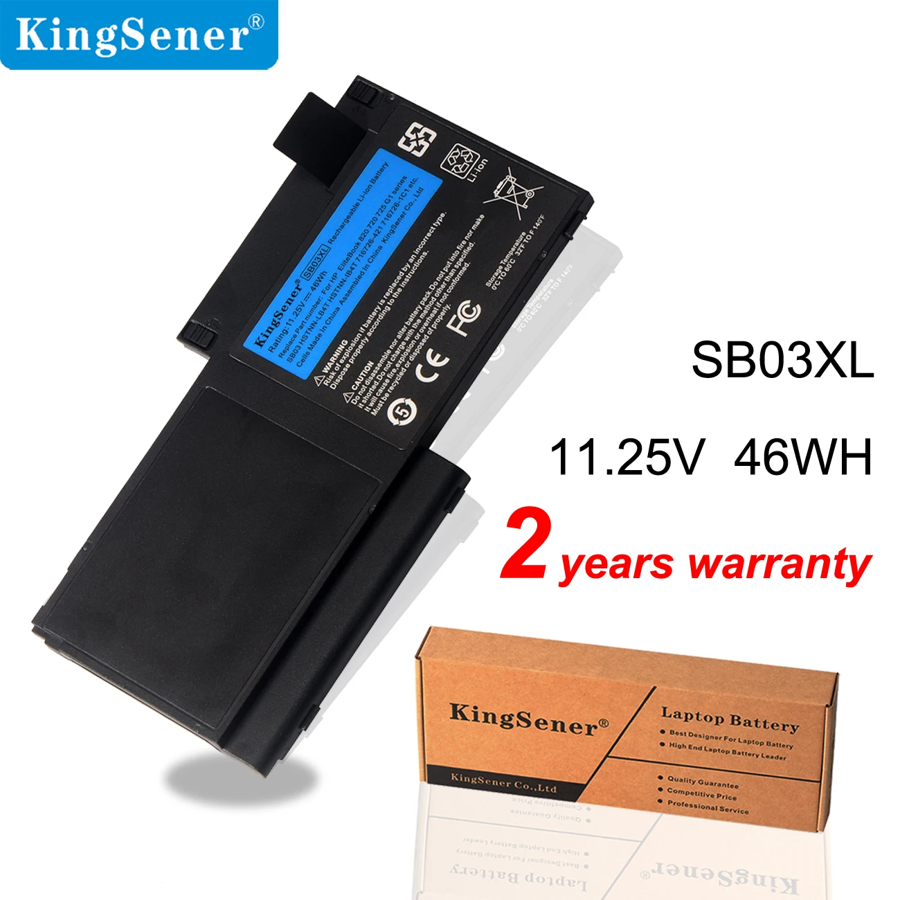 Аккумулятор KingSener SB03XL для ноутбука HP EliteBook 820 G1 E7U25AA E7U25ET 716726 1C1 421 717378 001 11 25 в