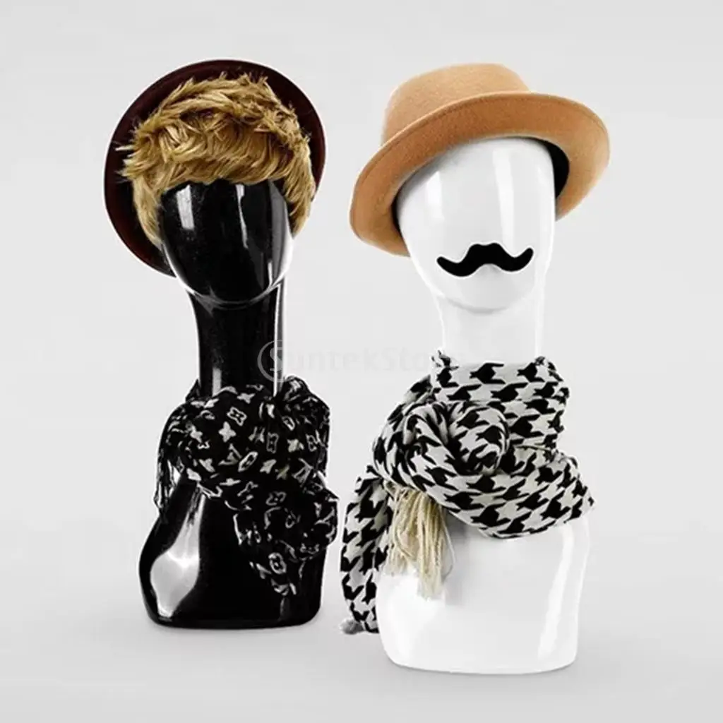Female Lady Abstract Tall Life-Sized Glossy Manikin Mannequin Head For Merchandise Showcase Free-Standing Wigs Earrings Scarfs