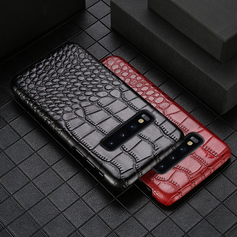 Чехол из натуральной кожи для Samsung S10 plus S9 S8 note 9 8 A9 2018 Роскошный чехол с