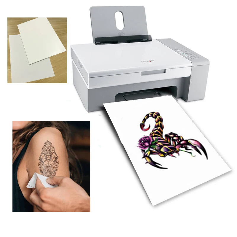 Printable Temporary Tattoo Paper for INKJET Printer 10 Sets DIY  Personalized Image Transfer Sheet for Skin татуировки временные