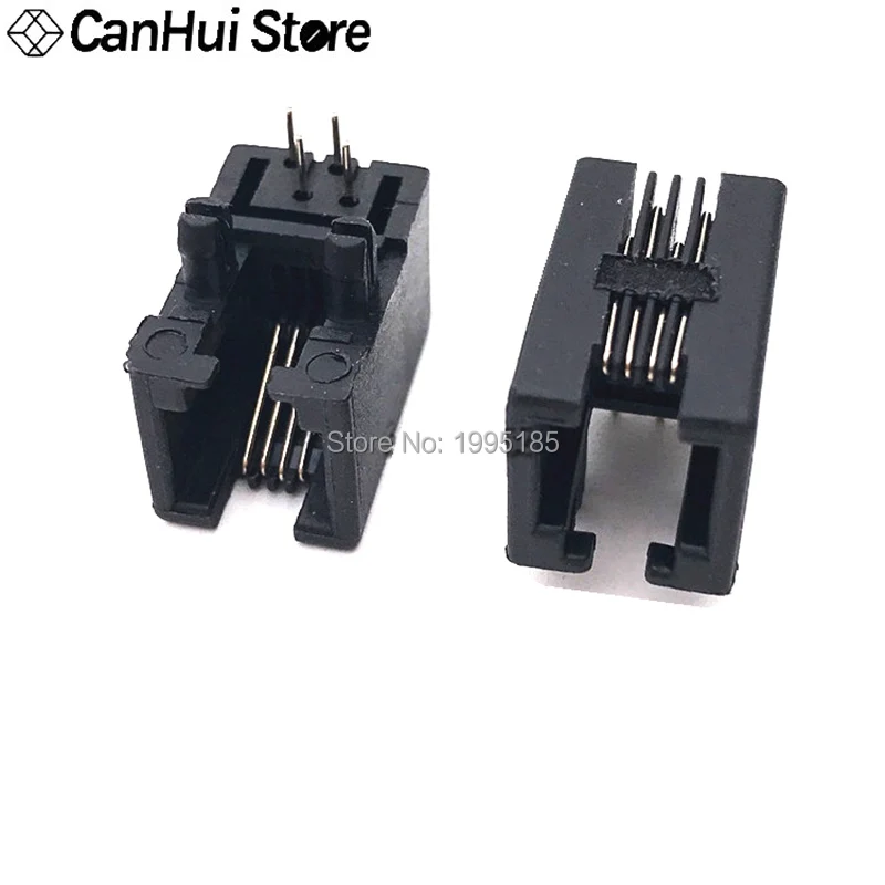 

10pcs/lots RJ11 95001-4P4C 4P4 RJ10 socket black phone socket 4P4 socket telephone socket Hot New RJ10 telephone socket RJ11